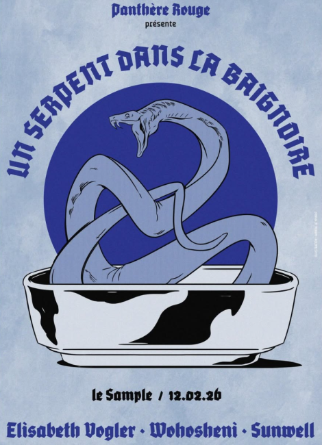 affiche serpent dans la baignoire